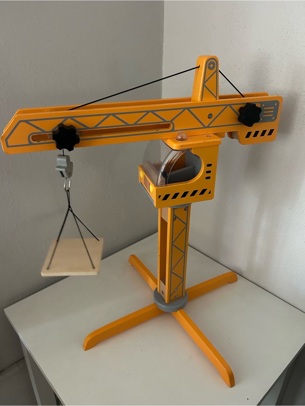Hape Playscapes Wooden Crane Lift Playset for Kids - Play Construction Crane